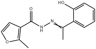 (E)-N'-(1-(2-hydroxyphenyl)ethylidene)-2-methylfuran-3-carbohydrazide Struktur