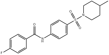 4-fluoro-N-{4-[(4-methylpiperidin-1-yl)sulfonyl]phenyl}benzamide Struktur