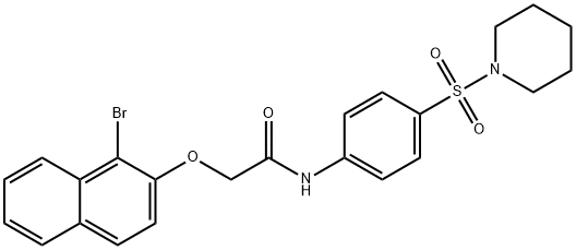 2-[(1-bromonaphthalen-2-yl)oxy]-N-[4-(piperidin-1-ylsulfonyl)phenyl]acetamide Struktur