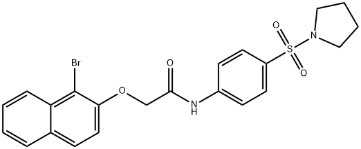 2-[(1-bromonaphthalen-2-yl)oxy]-N-[4-(pyrrolidin-1-ylsulfonyl)phenyl]acetamide Struktur