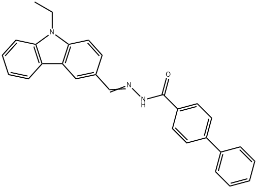 N'-[(E)-(9-ethyl-9H-carbazol-3-yl)methylidene]biphenyl-4-carbohydrazide Struktur