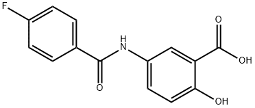 5-(4-fluorobenzamido)-2-hydroxybenzoic acid Struktur