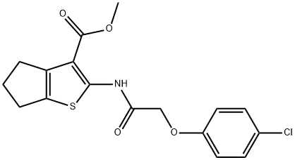 methyl 2-{[(4-chlorophenoxy)acetyl]amino}-5,6-dihydro-4H-cyclopenta[b]thiophene-3-carboxylate Struktur