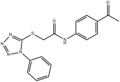 N-(4-acetylphenyl)-2-[(1-phenyl-1H-tetrazol-5-yl)sulfanyl]acetamide Struktur