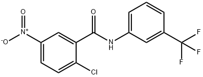 2-chloro-5-nitro-N-[3-(trifluoromethyl)phenyl]benzamide Struktur