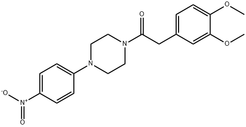 2-(3,4-dimethoxyphenyl)-1-[4-(4-nitrophenyl)piperazin-1-yl]ethanone Struktur