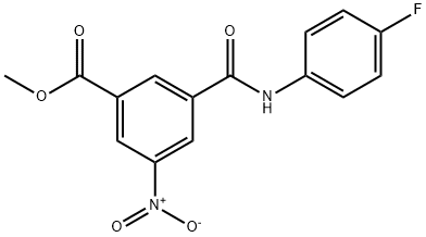 methyl 3-((4-fluorophenyl)carbamoyl)-5-nitrobenzoate Struktur