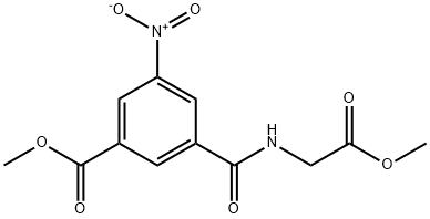 methyl 3-((2-methoxy-2-oxoethyl)carbamoyl)-5-nitrobenzoate Struktur