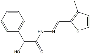 2-hydroxy-N'-[(E)-(3-methylthiophen-2-yl)methylidene]-2-phenylacetohydrazide Struktur