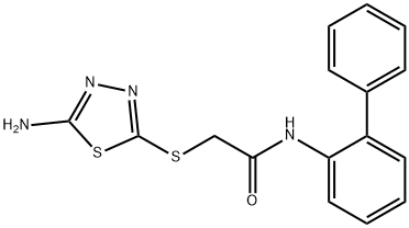 2-[(5-amino-1,3,4-thiadiazol-2-yl)sulfanyl]-N-(biphenyl-2-yl)acetamide Struktur