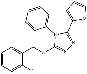 3-[(2-chlorobenzyl)sulfanyl]-5-(furan-2-yl)-4-phenyl-4H-1,2,4-triazole Struktur