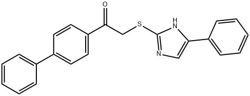 1-(biphenyl-4-yl)-2-[(4-phenyl-1H-imidazol-2-yl)sulfanyl]ethanone Struktur