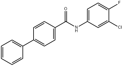 N-(3-chloro-4-fluorophenyl)biphenyl-4-carboxamide Struktur