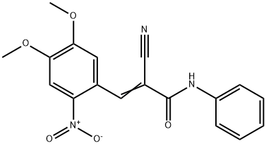 (2Z)-2-cyano-3-(4,5-dimethoxy-2-nitrophenyl)-N-phenylprop-2-enamide Struktur