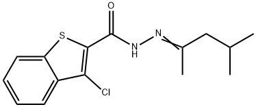 3-chloro-N'-[(2Z)-4-methylpentan-2-ylidene]-1-benzothiophene-2-carbohydrazide Struktur