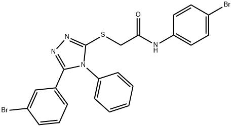 N-(4-bromophenyl)-2-{[5-(3-bromophenyl)-4-phenyl-4H-1,2,4-triazol-3-yl]sulfanyl}acetamide Struktur