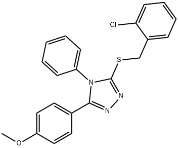 3-[(2-chlorobenzyl)sulfanyl]-5-(4-methoxyphenyl)-4-phenyl-4H-1,2,4-triazole Struktur