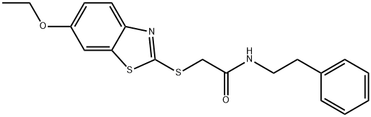 2-[(6-ethoxy-1,3-benzothiazol-2-yl)sulfanyl]-N-(2-phenylethyl)acetamide Struktur