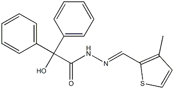 2-hydroxy-N'-[(E)-(3-methylthiophen-2-yl)methylidene]-2,2-diphenylacetohydrazide Struktur