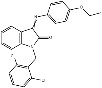 (Z)-1-(2,6-dichlorobenzyl)-3-((4-ethoxyphenyl)imino)indolin-2-one Struktur