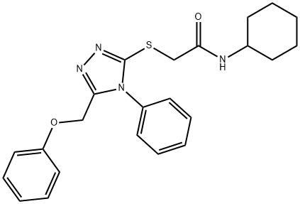 N-cyclohexyl-2-{[5-(phenoxymethyl)-4-phenyl-4H-1,2,4-triazol-3-yl]sulfanyl}acetamide Struktur