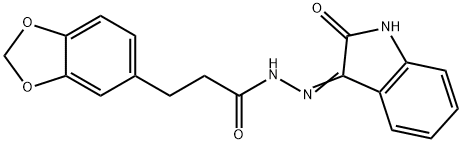 3-(1,3-benzodioxol-5-yl)-N'-[(3Z)-2-oxo-1,2-dihydro-3H-indol-3-ylidene]propanehydrazide Struktur