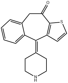 10H-BENZO[4,5]CYCLOHEPTA[1,2-B]THIOPHEN-10-ONE,4,9-DIHYDRO-4-(4-PIPERIDINYLIDENE)-(WXG03416) Struktur