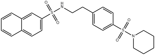 N-{2-[4-(piperidin-1-ylsulfonyl)phenyl]ethyl}naphthalene-2-sulfonamide Struktur