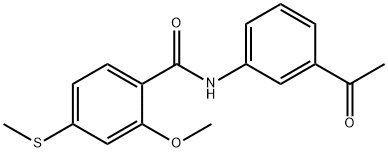 N-(3-acetylphenyl)-2-methoxy-4-(methylsulfanyl)benzamide Struktur