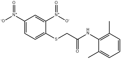 N-(2,6-dimethylphenyl)-2-[(2,4-dinitrophenyl)sulfanyl]acetamide Struktur