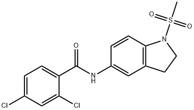 2,4-dichloro-N-[1-(methylsulfonyl)-2,3-dihydro-1H-indol-5-yl]benzamide Struktur