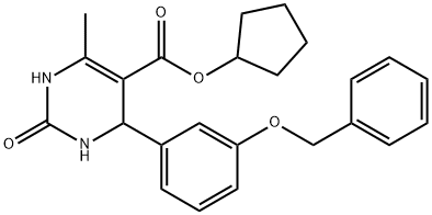 cyclopentyl 4-(3-(benzyloxy)phenyl)-6-methyl-2-oxo-1,2,3,4-tetrahydropyrimidine-5-carboxylate Struktur