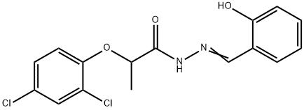 (E)-2-(2,4-dichlorophenoxy)-N'-(2-hydroxybenzylidene)propanehydrazide Struktur