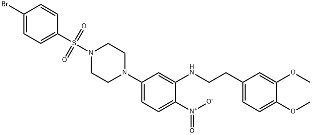 5-{4-[(4-bromophenyl)sulfonyl]piperazin-1-yl}-N-[2-(3,4-dimethoxyphenyl)ethyl]-2-nitroaniline Struktur