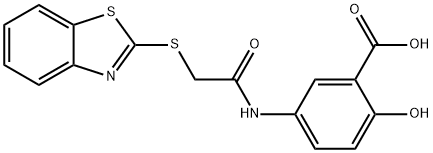 5-(2-(benzo[d]thiazol-2-ylthio)acetamido)-2-hydroxybenzoic acid Struktur