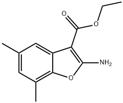 Ethyl 2-amino-5,7-dimethylbenzofuran-3-carboxylate Struktur