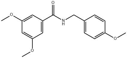 3,5-dimethoxy-N-(4-methoxybenzyl)benzamide Struktur