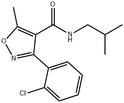 3-(2-chlorophenyl)-5-methyl-N-(2-methylpropyl)-1,2-oxazole-4-carboxamide Struktur