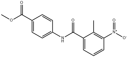 methyl 4-{[(2-methyl-3-nitrophenyl)carbonyl]amino}benzoate Struktur