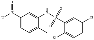 2,5-dichloro-N-(2-methyl-5-nitrophenyl)benzenesulfonamide Struktur