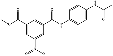 methyl 3-{[4-(acetylamino)phenyl]carbamoyl}-5-nitrobenzoate Struktur