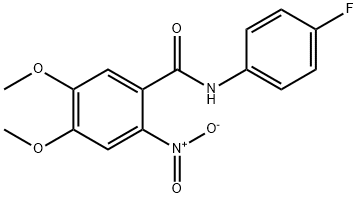 N-(4-fluorophenyl)-4,5-dimethoxy-2-nitrobenzamide Struktur