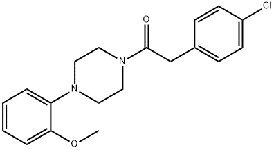 2-(4-chlorophenyl)-1-[4-(2-methoxyphenyl)piperazin-1-yl]ethanone Struktur