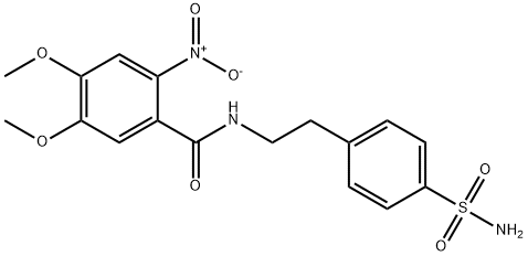 4,5-dimethoxy-2-nitro-N-[2-(4-sulfamoylphenyl)ethyl]benzamide Struktur