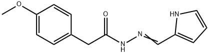 2-(4-methoxyphenyl)-N'-(1H-pyrrol-2-ylmethylene)acetohydrazide Struktur