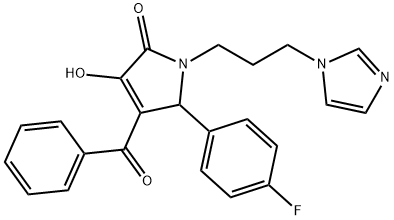 1-(3-(1H-imidazol-1-yl)propyl)-4-benzoyl-5-(4-fluorophenyl)-3-hydroxy-1H-pyrrol-2(5H)-one Struktur