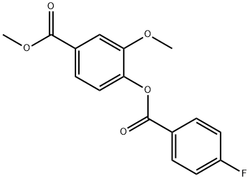 methyl 4-((4-fluorobenzoyl)oxy)-3-methoxybenzoate Struktur