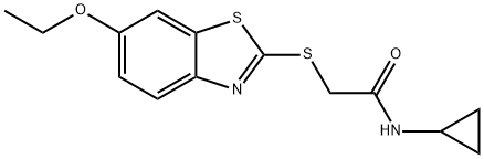 N-cyclopropyl-2-[(6-ethoxy-1,3-benzothiazol-2-yl)sulfanyl]acetamide Struktur