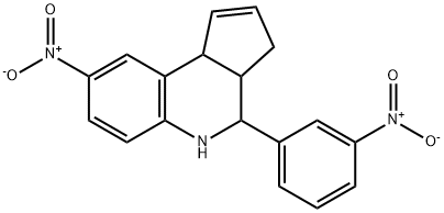 3a,4,5,9b-Tetrahydro-8-nitro-4-(3-nitrophenyl)-3H-cyclopenta[c]quinoline Struktur