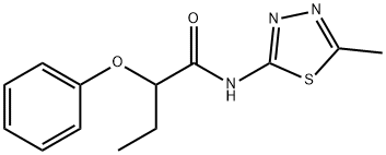 N-(5-methyl-1,3,4-thiadiazol-2-yl)-2-phenoxybutanamide Struktur